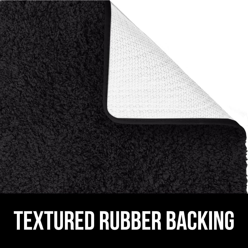 image:imageGORILLA GRIP Bathroom Rugs Ultra Soft Absorbent Mat Thick Plush Bath Rug Machine Washable Microfiber Quick Dry Mats for Shower Bathtub and Floor Home Decor Accessories 24x17 IvoryBlack