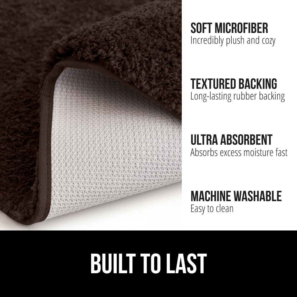 image:imageGORILLA GRIP Bathroom Rugs Ultra Soft Absorbent Mat Thick Plush Bath Rug Machine Washable Microfiber Quick Dry Mats for Shower Bathtub and Floor Home Decor Accessories 24x17 IvoryBrown