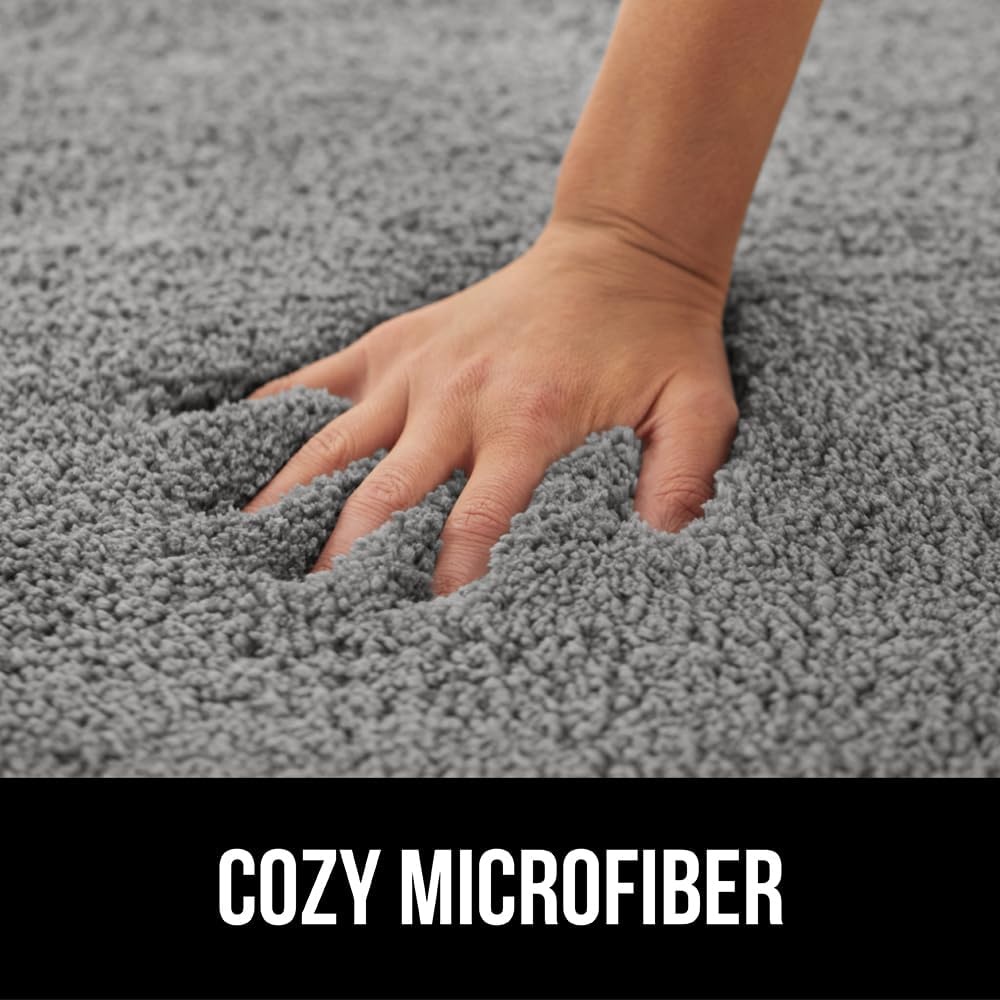 image:imageGORILLA GRIP Bathroom Rugs Ultra Soft Absorbent Mat Thick Plush Bath Rug Machine Washable Microfiber Quick Dry Mats for Shower Bathtub and Floor Home Decor Accessories 24x17 IvoryGrey
