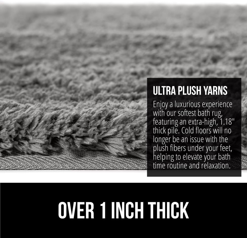 image:imageGORILLA GRIP Bathroom Rugs Ultra Soft Absorbent Mat Thick Plush Bath Rug Machine Washable Microfiber Quick Dry Mats for Shower Bathtub and Floor Home Decor Accessories 24x17 IvoryGrey