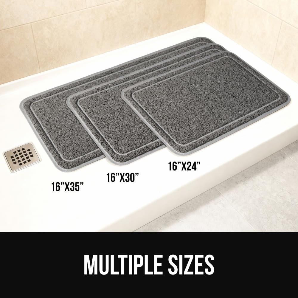 image:imageGORILLA GRIP Exfoliating Bath and Shower Mat Textured Backing Soft LoofahStyle Foot Scrubber for Outside or Inside Bathtub Quick Dry Easy Drainage Tub Floor Mats Bathroom Essentials 24x16 BlackGray