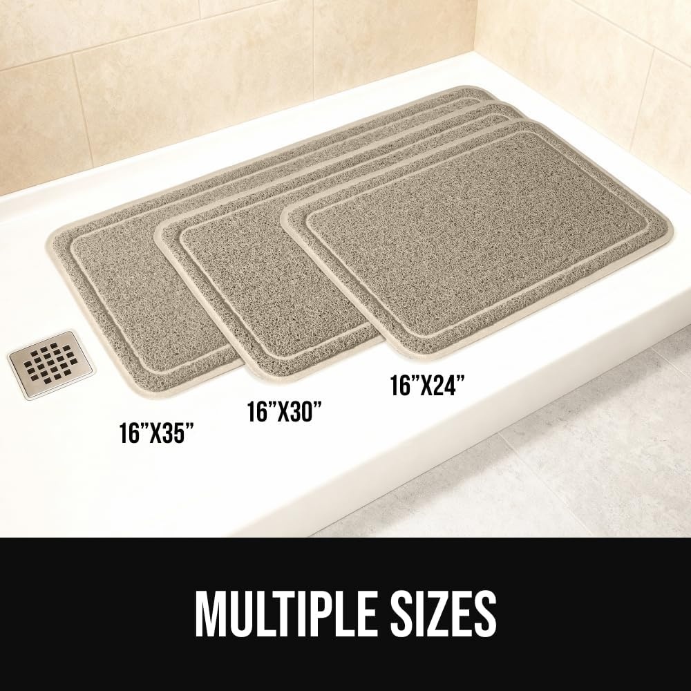 image:imageGORILLA GRIP Exfoliating Bath and Shower Mat Textured Backing Soft LoofahStyle Foot Scrubber for Outside or Inside Bathtub Quick Dry Easy Drainage Tub Floor Mats Bathroom Essentials 24x16 BlackBeige