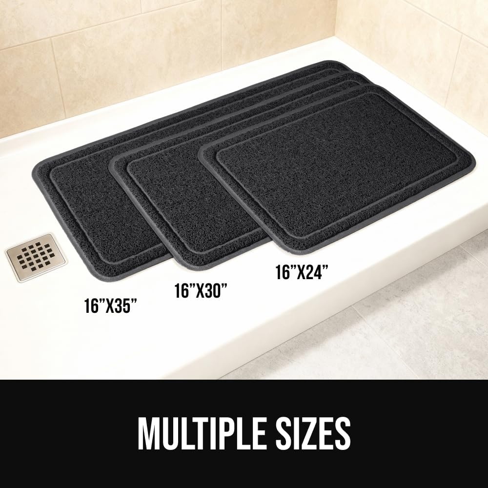 image:imageGORILLA GRIP Exfoliating Bath and Shower Mat Textured Backing Soft LoofahStyle Foot Scrubber for Outside or Inside Bathtub Quick Dry Easy Drainage Tub Floor Mats Bathroom Essentials 24x16 BlackBlack
