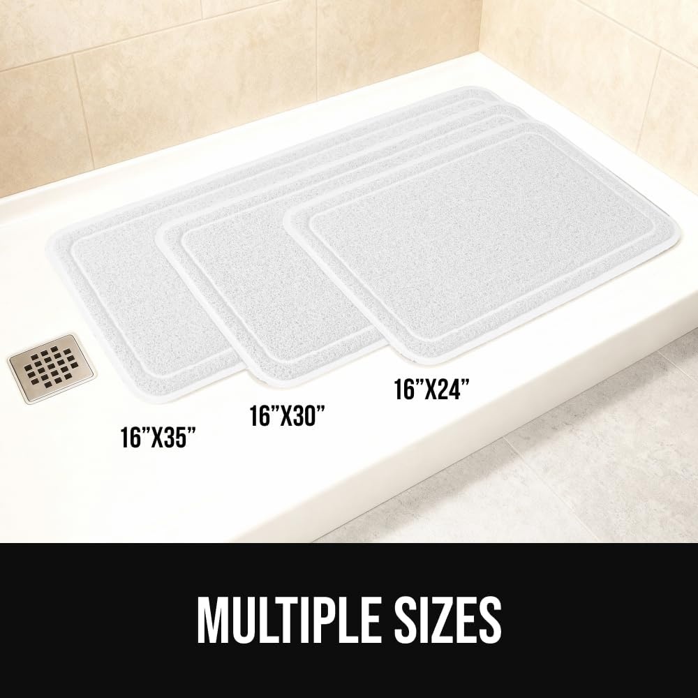 image:imageGORILLA GRIP Exfoliating Bath and Shower Mat Textured Backing Soft LoofahStyle Foot Scrubber for Outside or Inside Bathtub Quick Dry Easy Drainage Tub Floor Mats Bathroom Essentials 24x16 BlackWhite