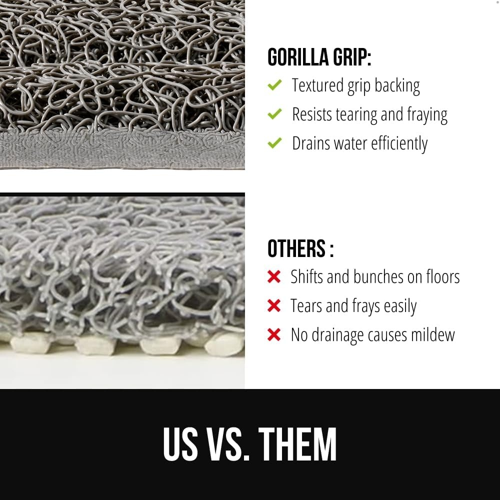 image:imageGORILLA GRIP Exfoliating Bath and Shower Mat Textured Backing Soft LoofahStyle Foot Scrubber for Outside or Inside Bathtub Quick Dry Easy Drainage Tub Floor Mats Bathroom Essentials 24x16 BlackGray