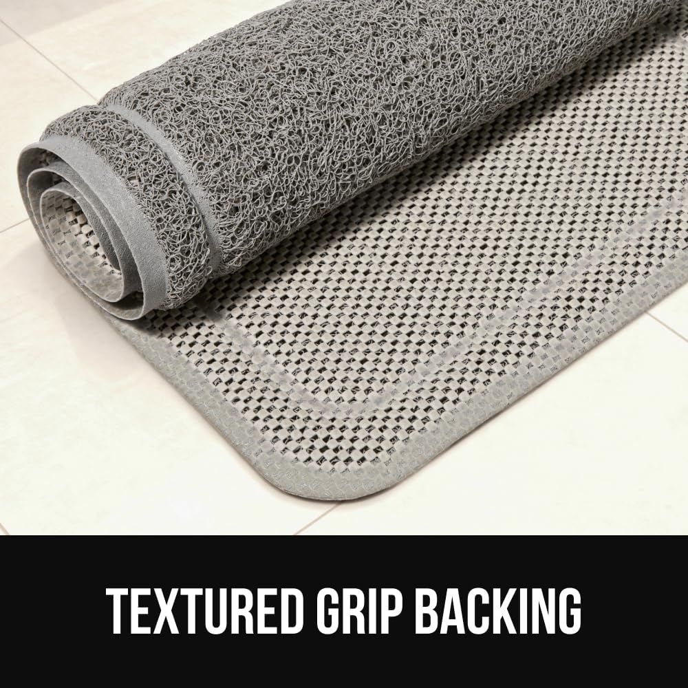 image:imageGORILLA GRIP Exfoliating Bath and Shower Mat Textured Backing Soft LoofahStyle Foot Scrubber for Outside or Inside Bathtub Quick Dry Easy Drainage Tub Floor Mats Bathroom Essentials 24x16 BlackGray