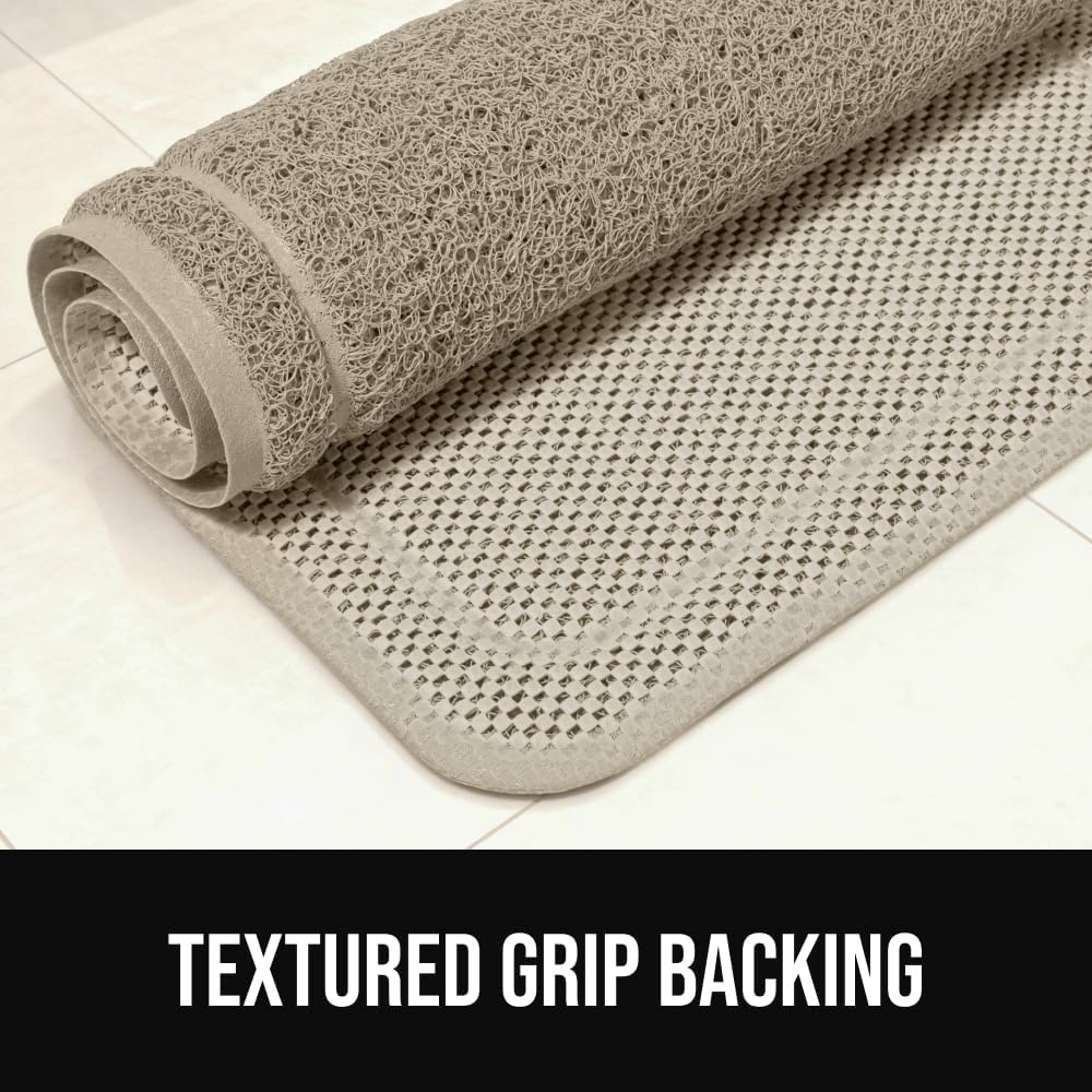 image:imageGORILLA GRIP Exfoliating Bath and Shower Mat Textured Backing Soft LoofahStyle Foot Scrubber for Outside or Inside Bathtub Quick Dry Easy Drainage Tub Floor Mats Bathroom Essentials 24x16 BlackBeige
