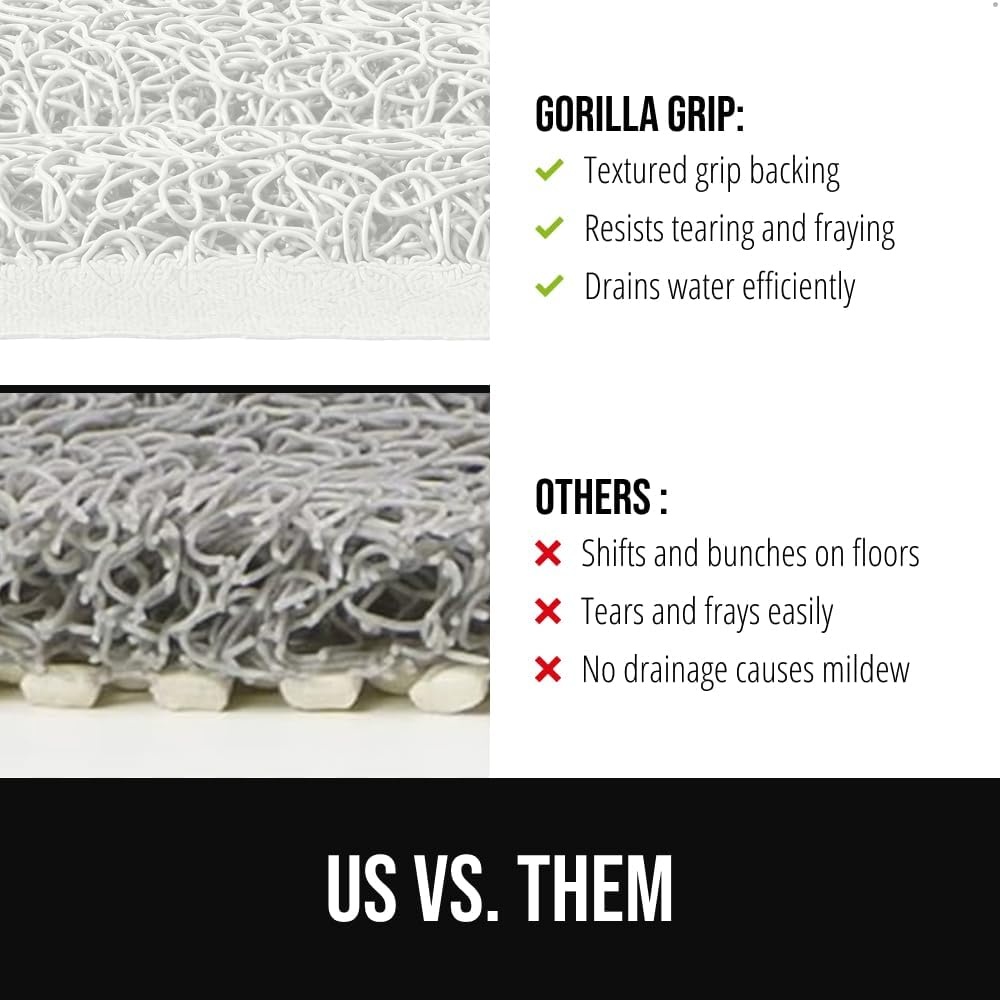 image:imageGORILLA GRIP Exfoliating Bath and Shower Mat Textured Backing Soft LoofahStyle Foot Scrubber for Outside or Inside Bathtub Quick Dry Easy Drainage Tub Floor Mats Bathroom Essentials 24x16 BlackWhite