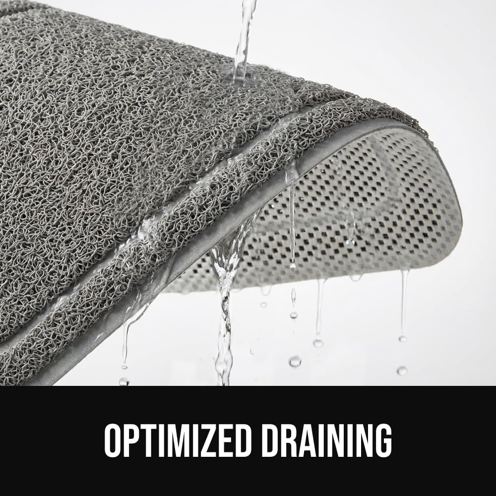 image:imageGORILLA GRIP Exfoliating Bath and Shower Mat Textured Backing Soft LoofahStyle Foot Scrubber for Outside or Inside Bathtub Quick Dry Easy Drainage Tub Floor Mats Bathroom Essentials 24x16 BlackGray