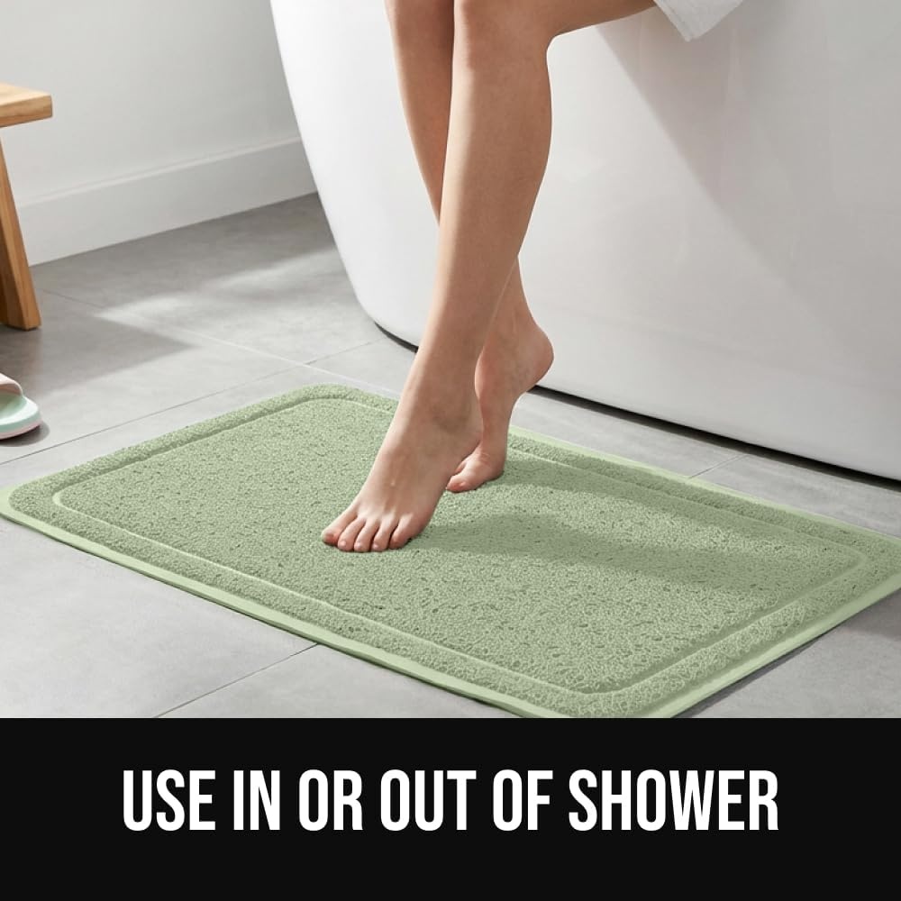 image:imageGORILLA GRIP Exfoliating Bath and Shower Mat Textured Backing Soft LoofahStyle Foot Scrubber for Outside or Inside Bathtub Quick Dry Easy Drainage Tub Floor Mats Bathroom Essentials 24x16 BlackSage