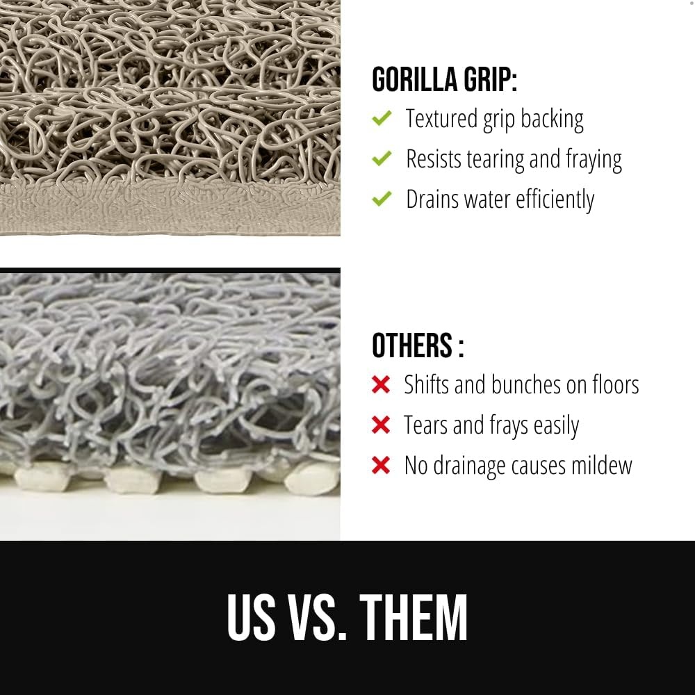 image:imageGORILLA GRIP Exfoliating Bath and Shower Mat Textured Backing Soft LoofahStyle Foot Scrubber for Outside or Inside Bathtub Quick Dry Easy Drainage Tub Floor Mats Bathroom Essentials 24x16 BlackBeige