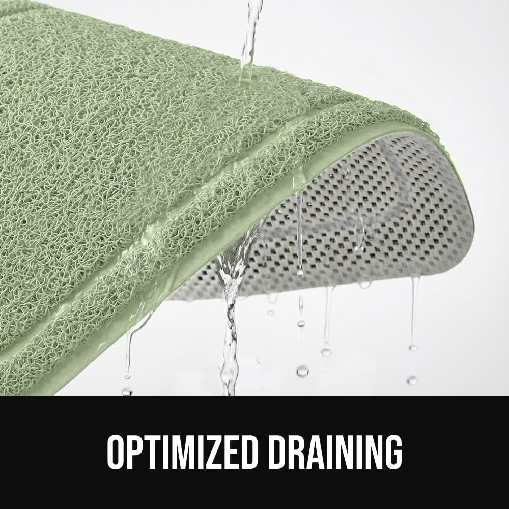 image:imageGORILLA GRIP Exfoliating Bath and Shower Mat Textured Backing Soft LoofahStyle Foot Scrubber for Outside or Inside Bathtub Quick Dry Easy Drainage Tub Floor Mats Bathroom Essentials 24x16 BlackSage