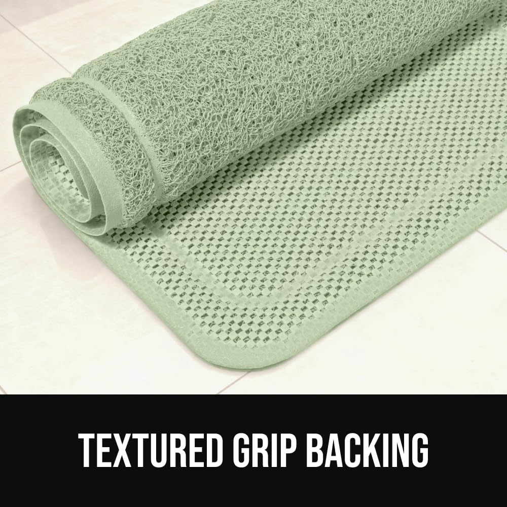 image:imageGORILLA GRIP Exfoliating Bath and Shower Mat Textured Backing Soft LoofahStyle Foot Scrubber for Outside or Inside Bathtub Quick Dry Easy Drainage Tub Floor Mats Bathroom Essentials 24x16 BlackSage