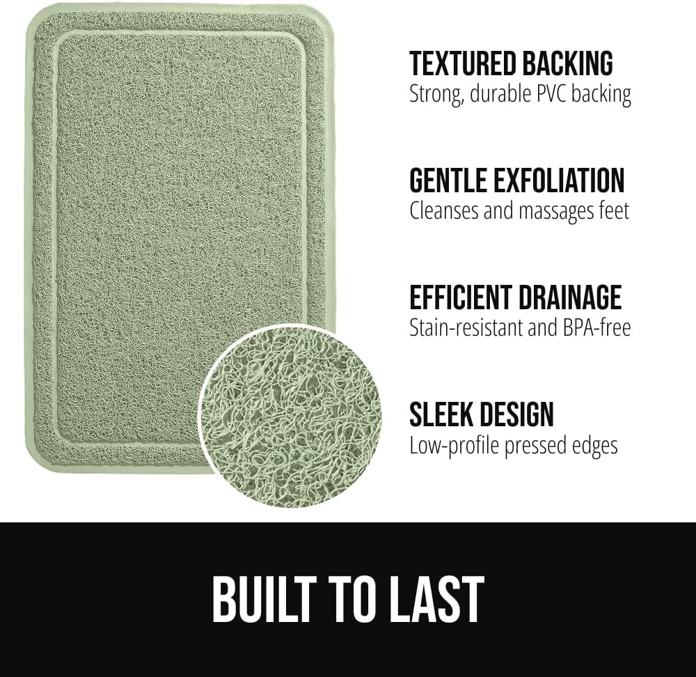 image:imageGORILLA GRIP Exfoliating Bath and Shower Mat Textured Backing Soft LoofahStyle Foot Scrubber for Outside or Inside Bathtub Quick Dry Easy Drainage Tub Floor Mats Bathroom Essentials 24x16 BlackSage