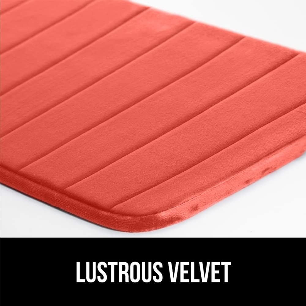 image:imageGORILLA GRIP Memory Foam Bath Mat Soft Absorbent US Designed Bathroom Rug Gripping Dots Machine Washable Bathmat Cushioned Floor Mats Shower Sink Rugs Room Dcor Accessories 24x17 Graphite GrayStriped Coral