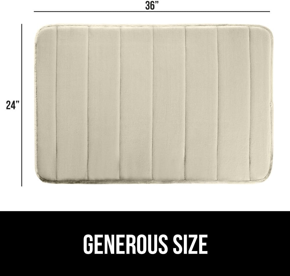 image:imageGORILLA GRIP Memory Foam Bath Mat Soft Absorbent US Designed Bathroom Rug Gripping Dots Machine Washable Bathmat Cushioned Floor Mats Shower Sink Rugs Room Dcor Accessories 24x17 Graphite GrayStriped Champagne