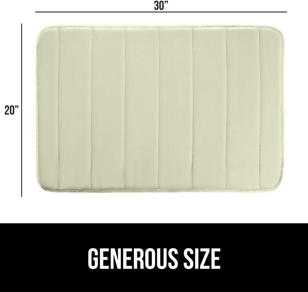 image:imageGORILLA GRIP Memory Foam Bath Mat Soft Absorbent US Designed Bathroom Rug Gripping Dots Machine Washable Bathmat Cushioned Floor Mats Shower Sink Rugs Room Dcor Accessories 24x17 Graphite GrayStriped Sage