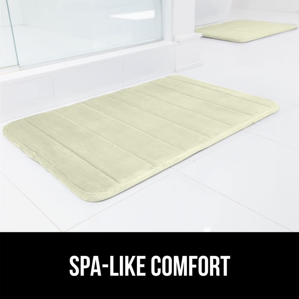 image:imageGORILLA GRIP Memory Foam Bath Mat Soft Absorbent US Designed Bathroom Rug Gripping Dots Machine Washable Bathmat Cushioned Floor Mats Shower Sink Rugs Room Dcor Accessories 24x17 Graphite GrayStriped Sage