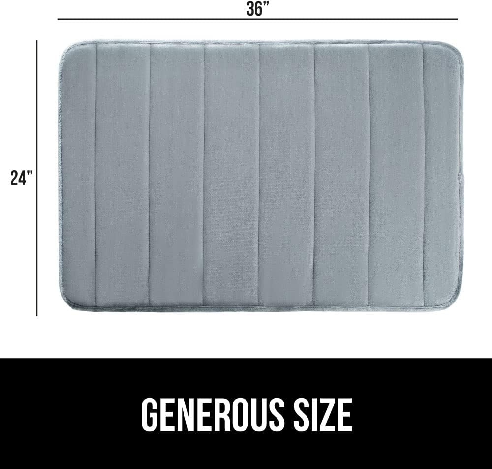 image:imageGORILLA GRIP Memory Foam Bath Mat Soft Absorbent US Designed Bathroom Rug Gripping Dots Machine Washable Bathmat Cushioned Floor Mats Shower Sink Rugs Room Dcor Accessories 24x17 Graphite GrayStriped Graphite Gray