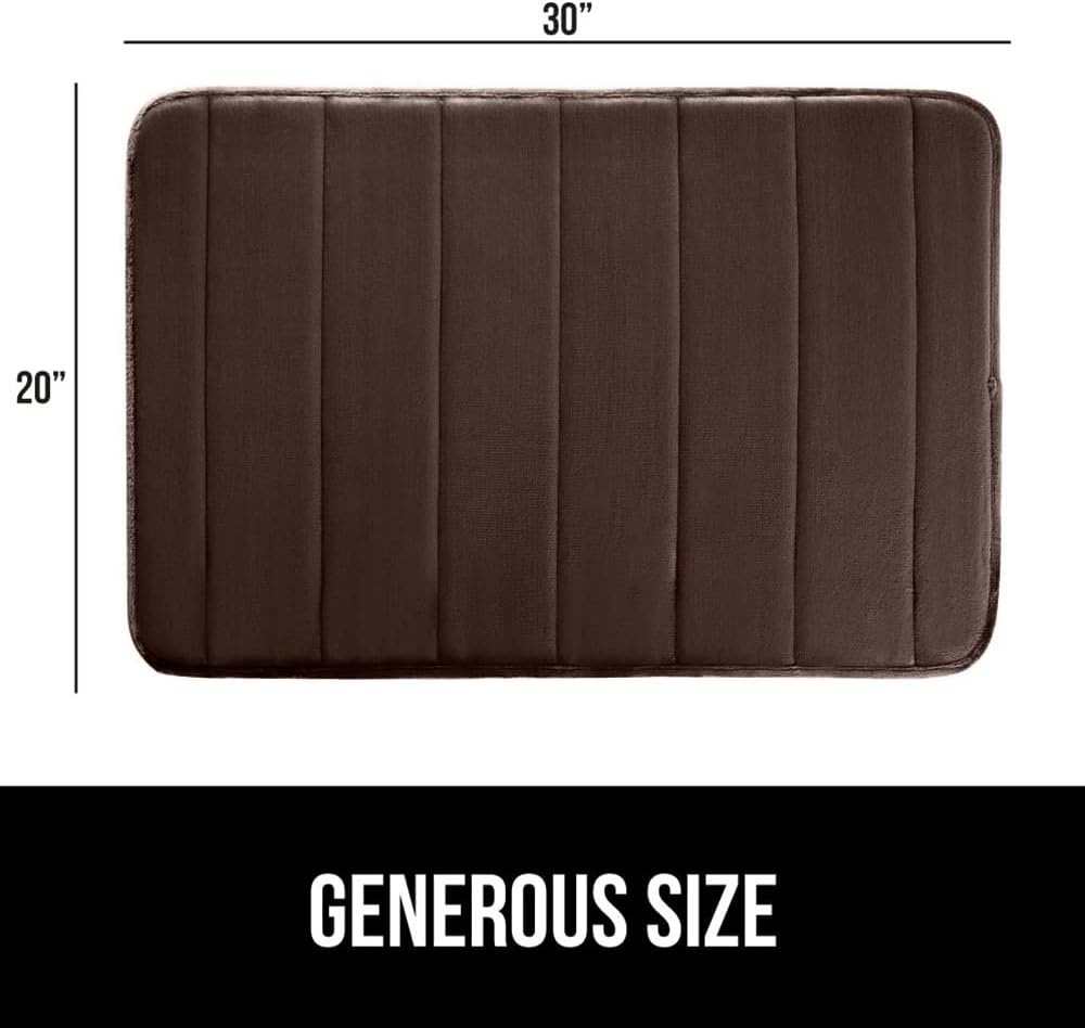image:imageGORILLA GRIP Memory Foam Bath Mat Soft Absorbent US Designed Bathroom Rug Gripping Dots Machine Washable Bathmat Cushioned Floor Mats Shower Sink Rugs Room Dcor Accessories 24x17 Graphite GrayStriped Brown