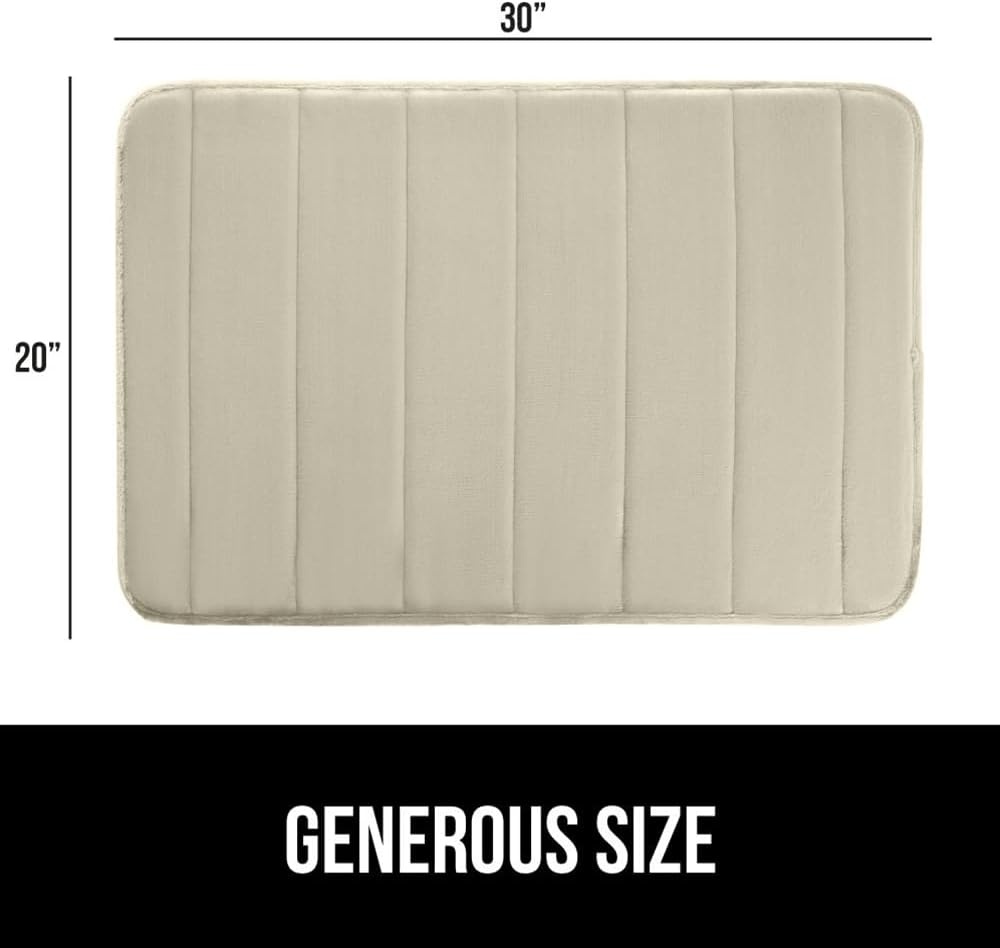 image:imageGORILLA GRIP Memory Foam Bath Mat Soft Absorbent US Designed Bathroom Rug Gripping Dots Machine Washable Bathmat Cushioned Floor Mats Shower Sink Rugs Room Dcor Accessories 24x17 Graphite GrayStriped Champagne