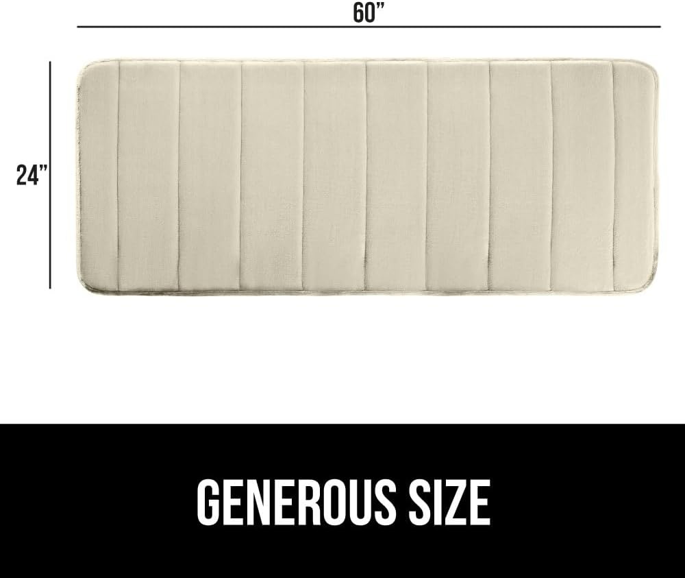 image:imageGORILLA GRIP Memory Foam Bath Mat Soft Absorbent US Designed Bathroom Rug Gripping Dots Machine Washable Bathmat Cushioned Floor Mats Shower Sink Rugs Room Dcor Accessories 24x17 Graphite GrayStriped Champagne