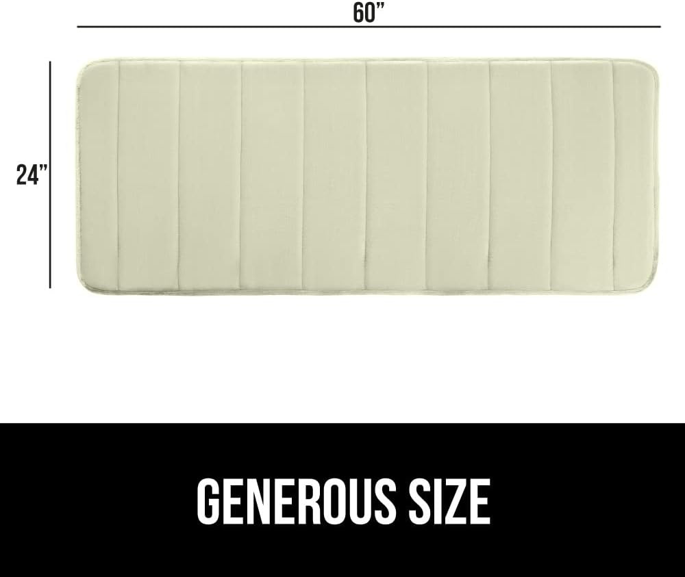 image:imageGORILLA GRIP Memory Foam Bath Mat Soft Absorbent US Designed Bathroom Rug Gripping Dots Machine Washable Bathmat Cushioned Floor Mats Shower Sink Rugs Room Dcor Accessories 24x17 Graphite GrayStriped Sage