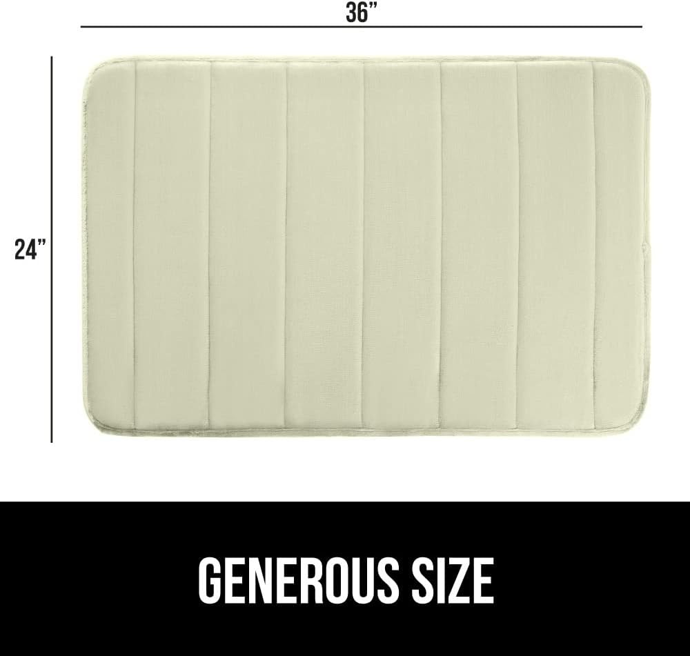 image:imageGORILLA GRIP Memory Foam Bath Mat Soft Absorbent US Designed Bathroom Rug Gripping Dots Machine Washable Bathmat Cushioned Floor Mats Shower Sink Rugs Room Dcor Accessories 24x17 Graphite GrayStriped Sage