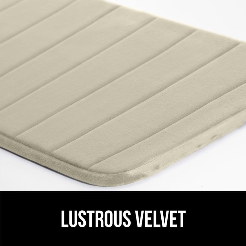 image:imageGORILLA GRIP Memory Foam Bath Mat Soft Absorbent US Designed Bathroom Rug Gripping Dots Machine Washable Bathmat Cushioned Floor Mats Shower Sink Rugs Room Dcor Accessories 24x17 Graphite GrayStriped Champagne