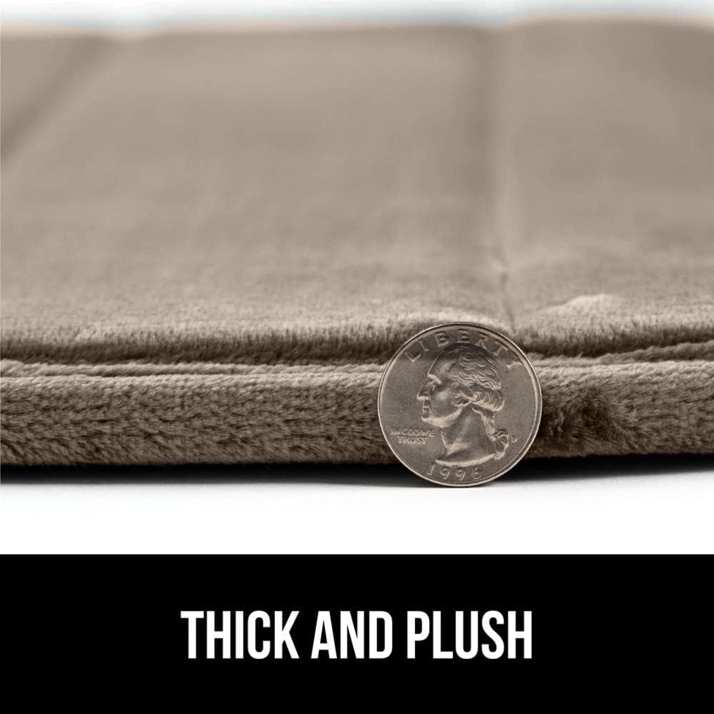image:imageGORILLA GRIP Memory Foam Bath Mat Soft Absorbent US Designed Bathroom Rug Gripping Dots Machine Washable Bathmat Cushioned Floor Mats Shower Sink Rugs Room Dcor Accessories 24x17 Graphite GrayStriped Taupe