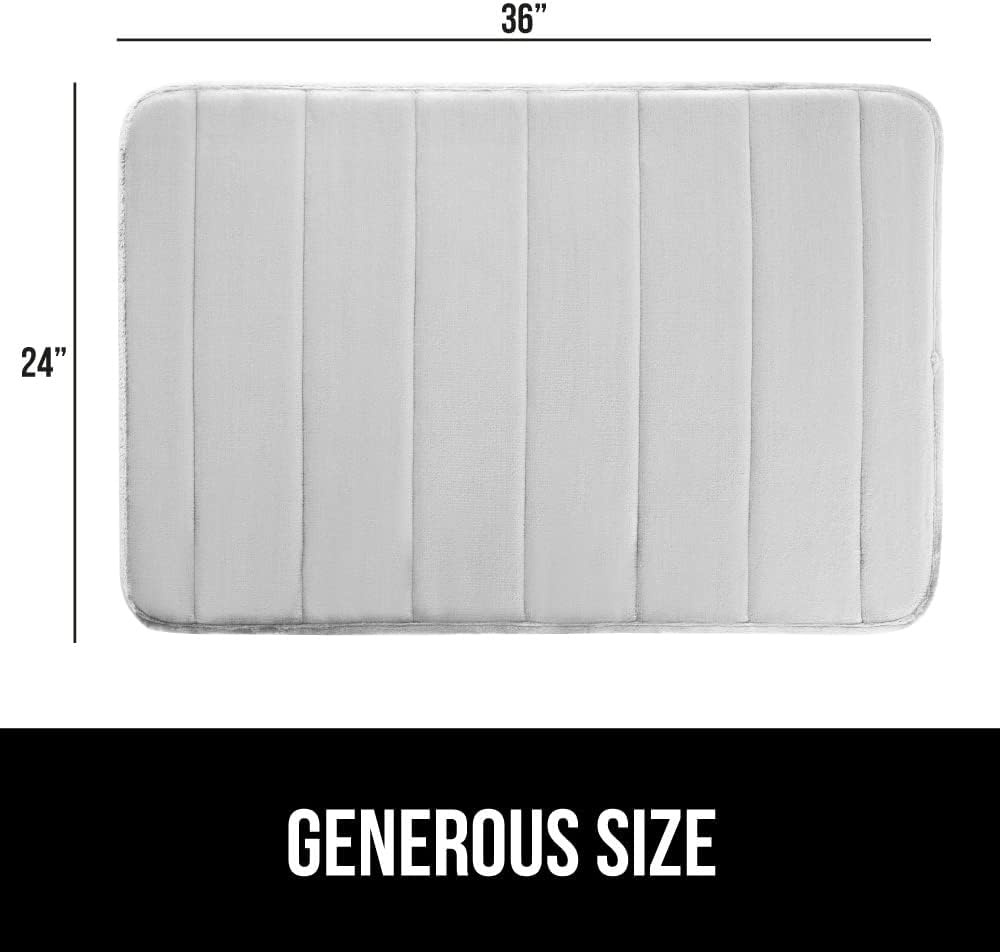 image:imageGORILLA GRIP Memory Foam Bath Mat Soft Absorbent US Designed Bathroom Rug Gripping Dots Machine Washable Bathmat Cushioned Floor Mats Shower Sink Rugs Room Dcor Accessories 24x17 Graphite GrayStriped Light Gray