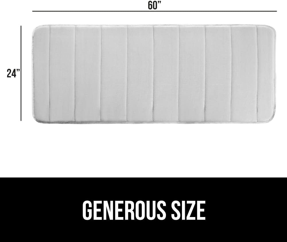 image:imageGORILLA GRIP Memory Foam Bath Mat Soft Absorbent US Designed Bathroom Rug Gripping Dots Machine Washable Bathmat Cushioned Floor Mats Shower Sink Rugs Room Dcor Accessories 24x17 Graphite GrayStriped Light Gray
