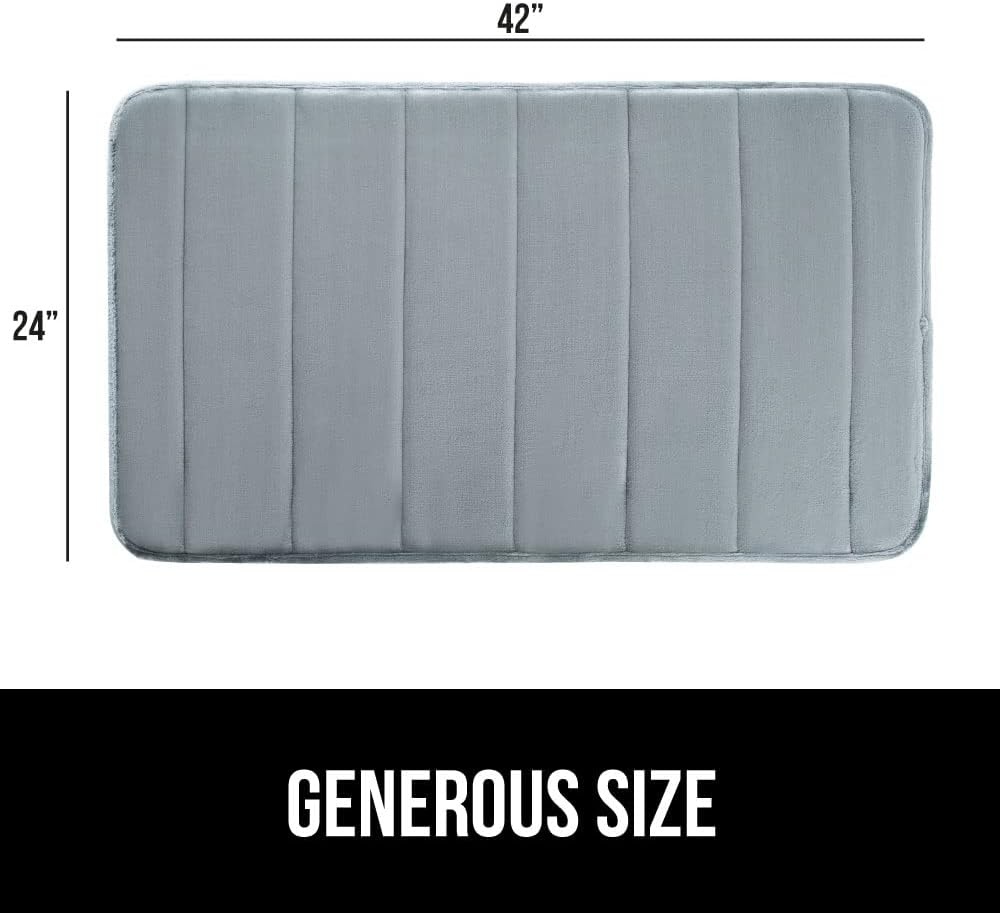 image:imageGORILLA GRIP Memory Foam Bath Mat Soft Absorbent US Designed Bathroom Rug Gripping Dots Machine Washable Bathmat Cushioned Floor Mats Shower Sink Rugs Room Dcor Accessories 24x17 Graphite GrayStriped Graphite Gray