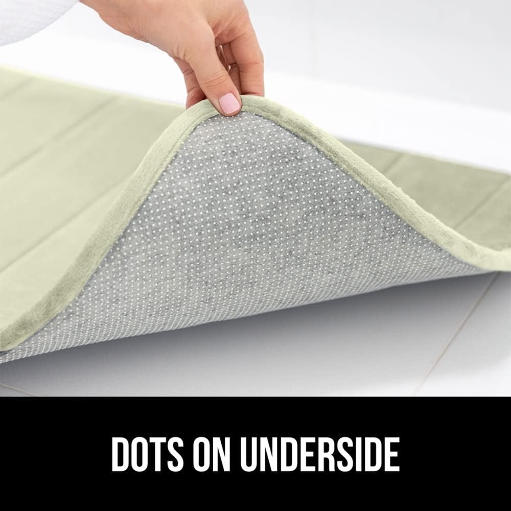 image:imageGORILLA GRIP Memory Foam Bath Mat Soft Absorbent US Designed Bathroom Rug Gripping Dots Machine Washable Bathmat Cushioned Floor Mats Shower Sink Rugs Room Dcor Accessories 24x17 Graphite GrayStriped Sage