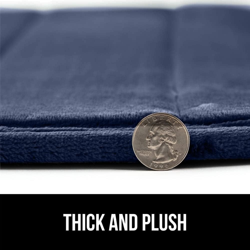 image:imageGORILLA GRIP Memory Foam Bath Mat Soft Absorbent US Designed Bathroom Rug Gripping Dots Machine Washable Bathmat Cushioned Floor Mats Shower Sink Rugs Room Dcor Accessories 24x17 Graphite GrayStriped Navy
