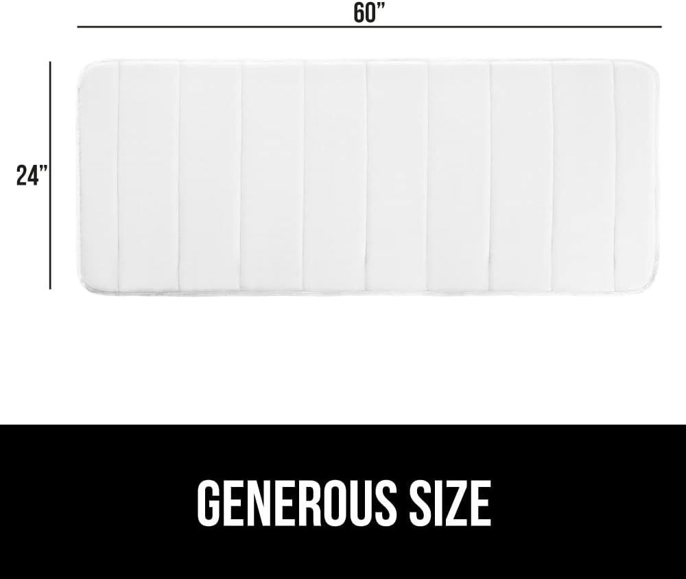image:imageGORILLA GRIP Memory Foam Bath Mat Soft Absorbent US Designed Bathroom Rug Gripping Dots Machine Washable Bathmat Cushioned Floor Mats Shower Sink Rugs Room Dcor Accessories 24x17 Graphite GrayStriped White