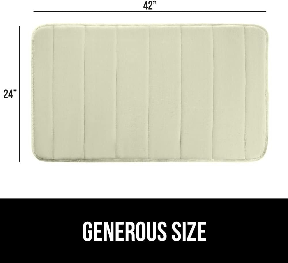 image:imageGORILLA GRIP Memory Foam Bath Mat Soft Absorbent US Designed Bathroom Rug Gripping Dots Machine Washable Bathmat Cushioned Floor Mats Shower Sink Rugs Room Dcor Accessories 24x17 Graphite GrayStriped Sage