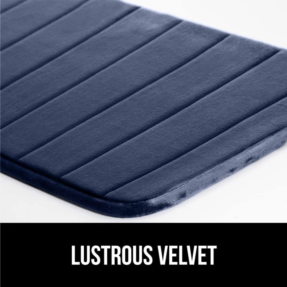 image:imageGORILLA GRIP Memory Foam Bath Mat Soft Absorbent US Designed Bathroom Rug Gripping Dots Machine Washable Bathmat Cushioned Floor Mats Shower Sink Rugs Room Dcor Accessories 24x17 Graphite GrayStriped Navy