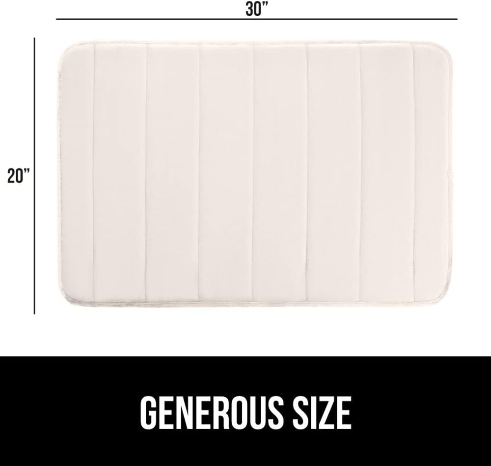 image:imageGORILLA GRIP Memory Foam Bath Mat Soft Absorbent US Designed Bathroom Rug Gripping Dots Machine Washable Bathmat Cushioned Floor Mats Shower Sink Rugs Room Dcor Accessories 24x17 Graphite GrayStriped Cream
