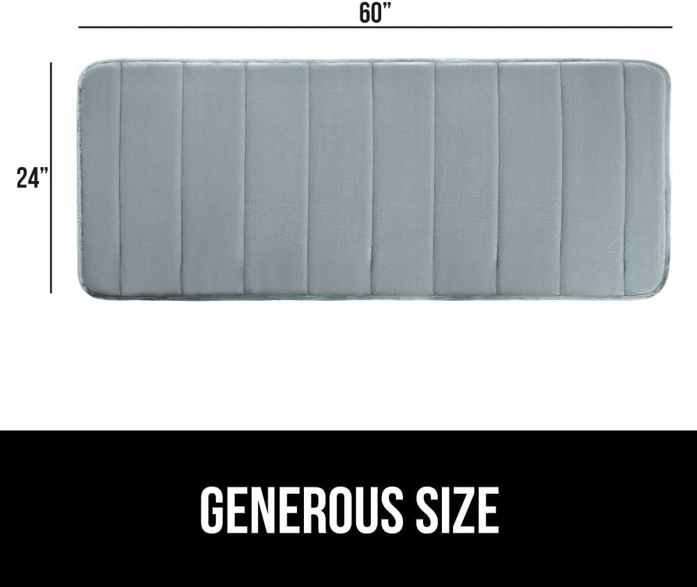 image:imageGORILLA GRIP Memory Foam Bath Mat Soft Absorbent US Designed Bathroom Rug Gripping Dots Machine Washable Bathmat Cushioned Floor Mats Shower Sink Rugs Room Dcor Accessories 24x17 Graphite GrayStriped Graphite Gray