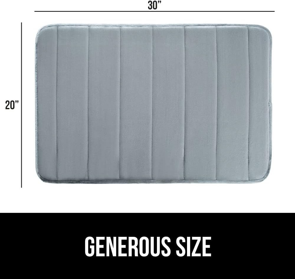 image:imageGORILLA GRIP Memory Foam Bath Mat Soft Absorbent US Designed Bathroom Rug Gripping Dots Machine Washable Bathmat Cushioned Floor Mats Shower Sink Rugs Room Dcor Accessories 24x17 Graphite GrayStriped Graphite Gray