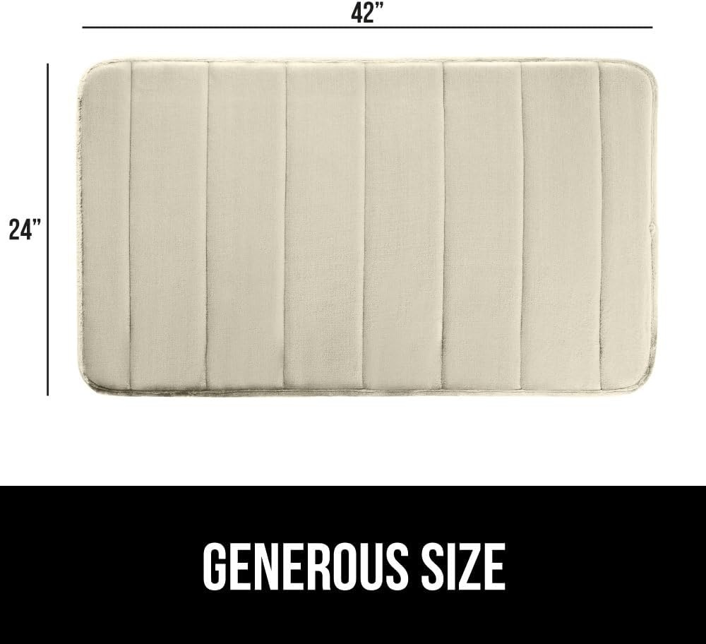 image:imageGORILLA GRIP Memory Foam Bath Mat Soft Absorbent US Designed Bathroom Rug Gripping Dots Machine Washable Bathmat Cushioned Floor Mats Shower Sink Rugs Room Dcor Accessories 24x17 Graphite GrayStriped Champagne