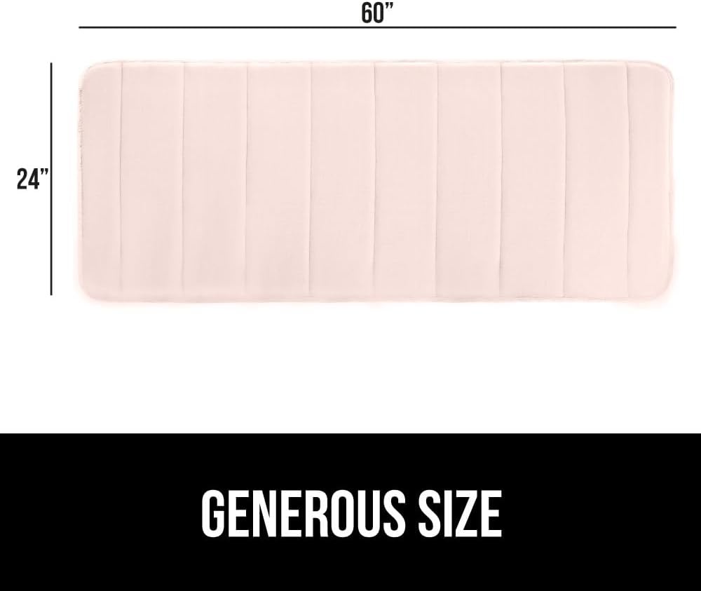 image:imageGORILLA GRIP Memory Foam Bath Mat Soft Absorbent US Designed Bathroom Rug Gripping Dots Machine Washable Bathmat Cushioned Floor Mats Shower Sink Rugs Room Dcor Accessories 24x17 Graphite GrayStriped Pink