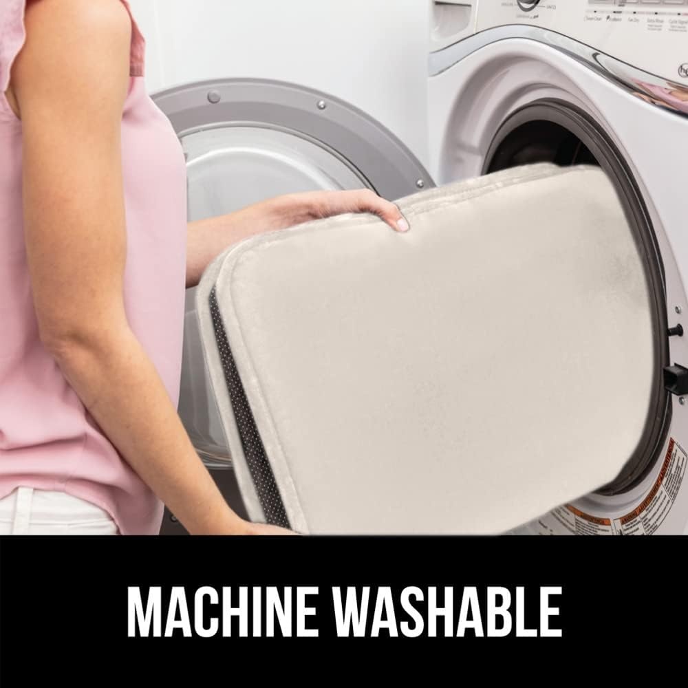 image:imageGORILLA GRIP Soft Chenille Bathroom Toilet Lid Cover Machine Washable Seat Covers 195x185 Stays in Place Rubber Backing Fits Most Round Elongated and Oblong Lids Accessories Decor GreyIvory