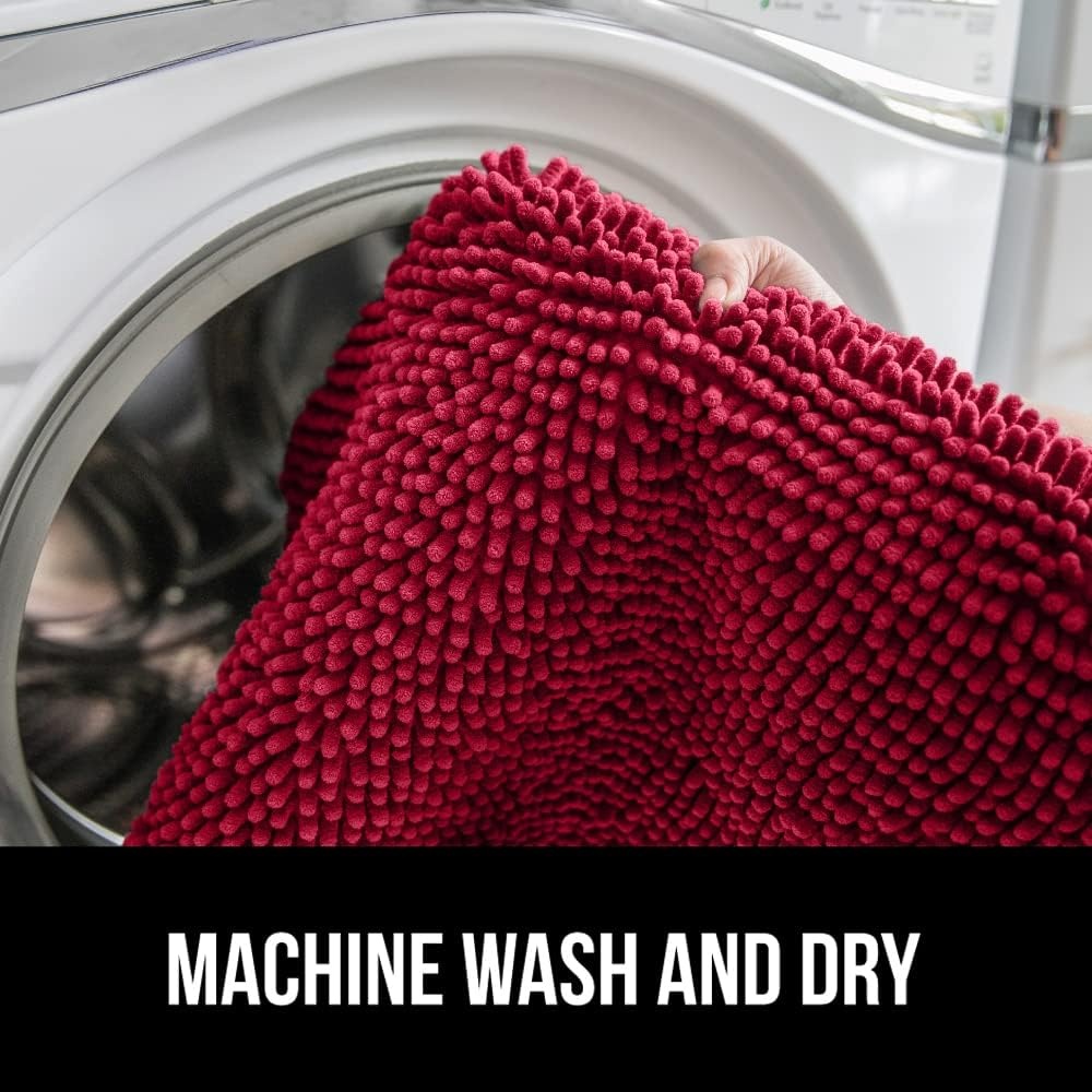 image:imageGORILLA GRIP Soft Chenille Bathroom Toilet Lid Cover Machine Washable Seat Covers 195x185 Stays in Place Rubber Backing Fits Most Round Elongated and Oblong Lids Accessories Decor GreyRed