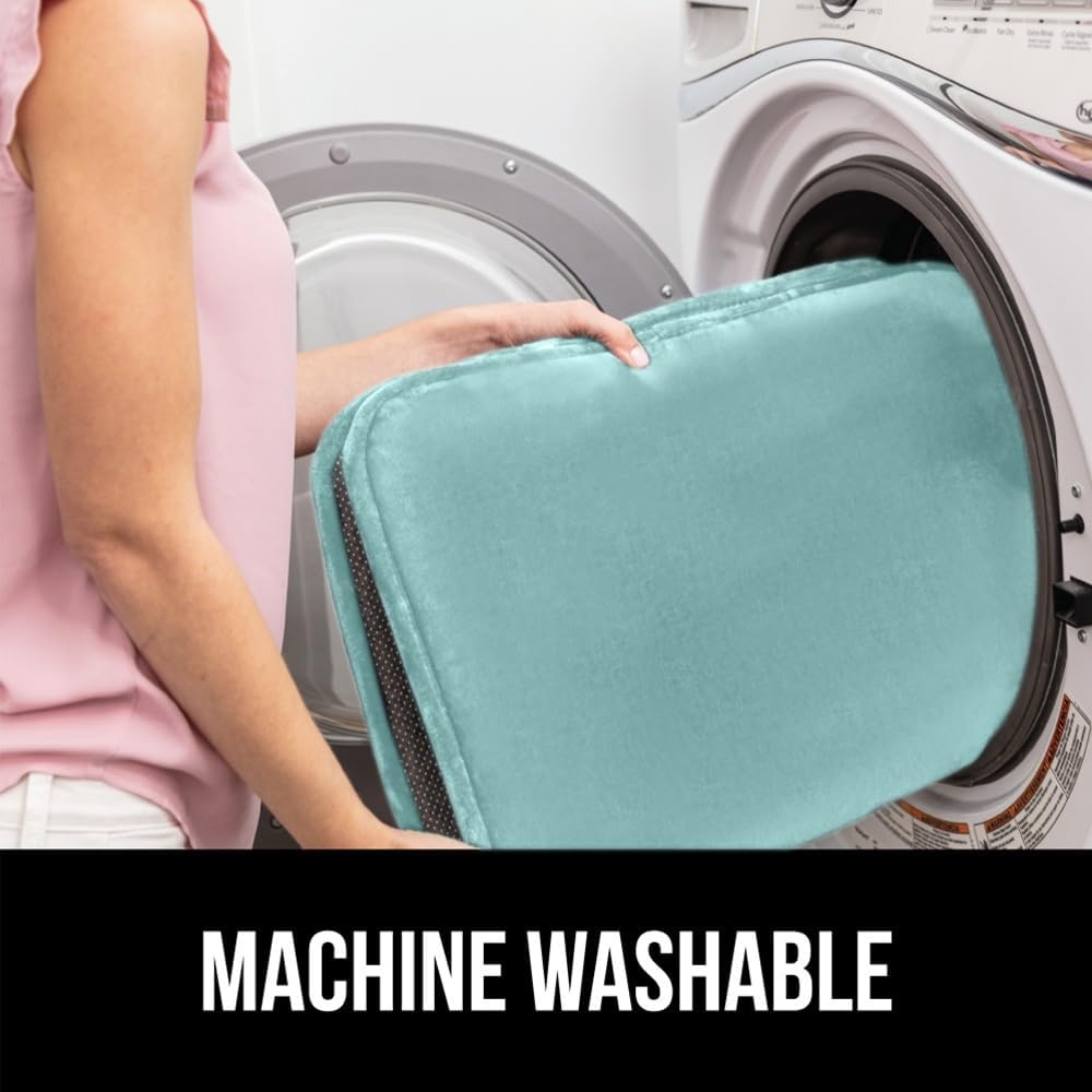 image:imageGORILLA GRIP Soft Chenille Bathroom Toilet Lid Cover Machine Washable Seat Covers 195x185 Stays in Place Rubber Backing Fits Most Round Elongated and Oblong Lids Accessories Decor GreySea Blue
