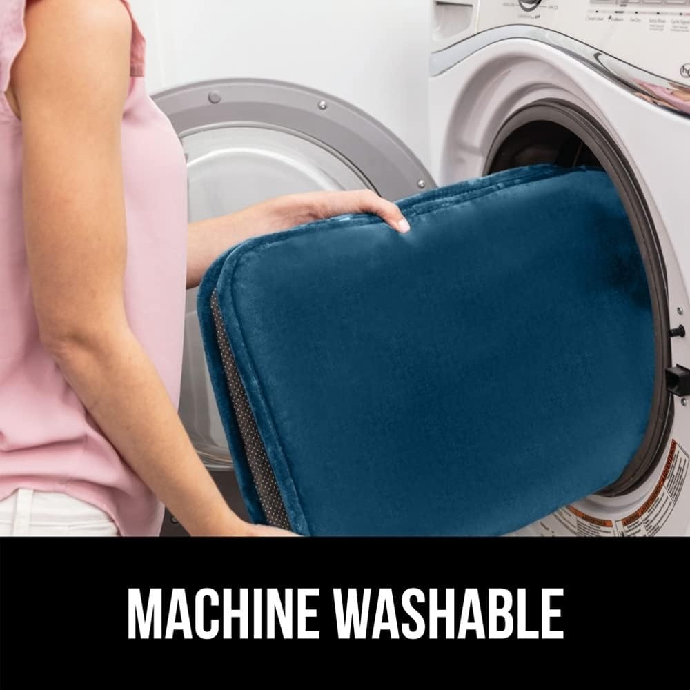 image:imageGORILLA GRIP Soft Chenille Bathroom Toilet Lid Cover Machine Washable Seat Covers 195x185 Stays in Place Rubber Backing Fits Most Round Elongated and Oblong Lids Accessories Decor GreyBlue