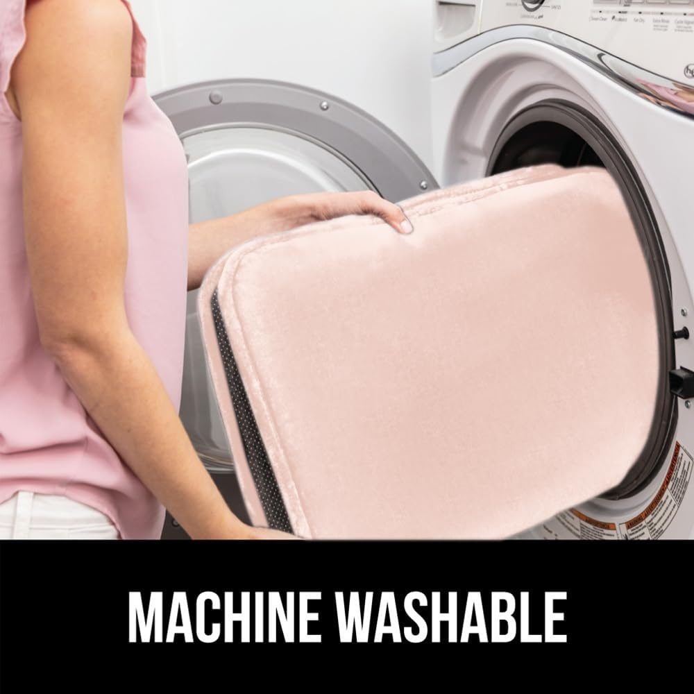 image:imageGORILLA GRIP Soft Chenille Bathroom Toilet Lid Cover Machine Washable Seat Covers 195x185 Stays in Place Rubber Backing Fits Most Round Elongated and Oblong Lids Accessories Decor GreyLight Pink