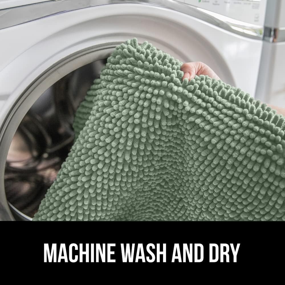 image:imageGORILLA GRIP Soft Chenille Bathroom Toilet Lid Cover Machine Washable Seat Covers 195x185 Stays in Place Rubber Backing Fits Most Round Elongated and Oblong Lids Accessories Decor GreySage