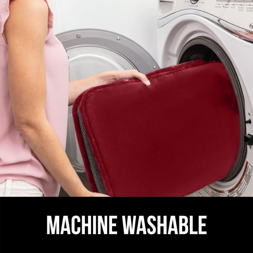 image:imageGORILLA GRIP Soft Chenille Bathroom Toilet Lid Cover Machine Washable Seat Covers 195x185 Stays in Place Rubber Backing Fits Most Round Elongated and Oblong Lids Accessories Decor GreyBurgundy